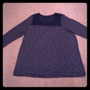 Long sleeve striped navy blue shirt